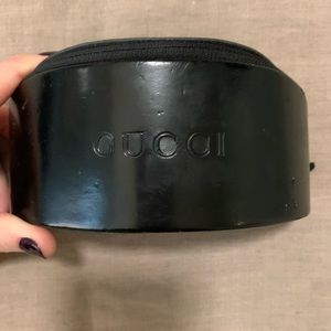 Black leather Gucci sunglasses case